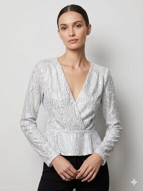New Ramy Brook Silver Shimmer Top